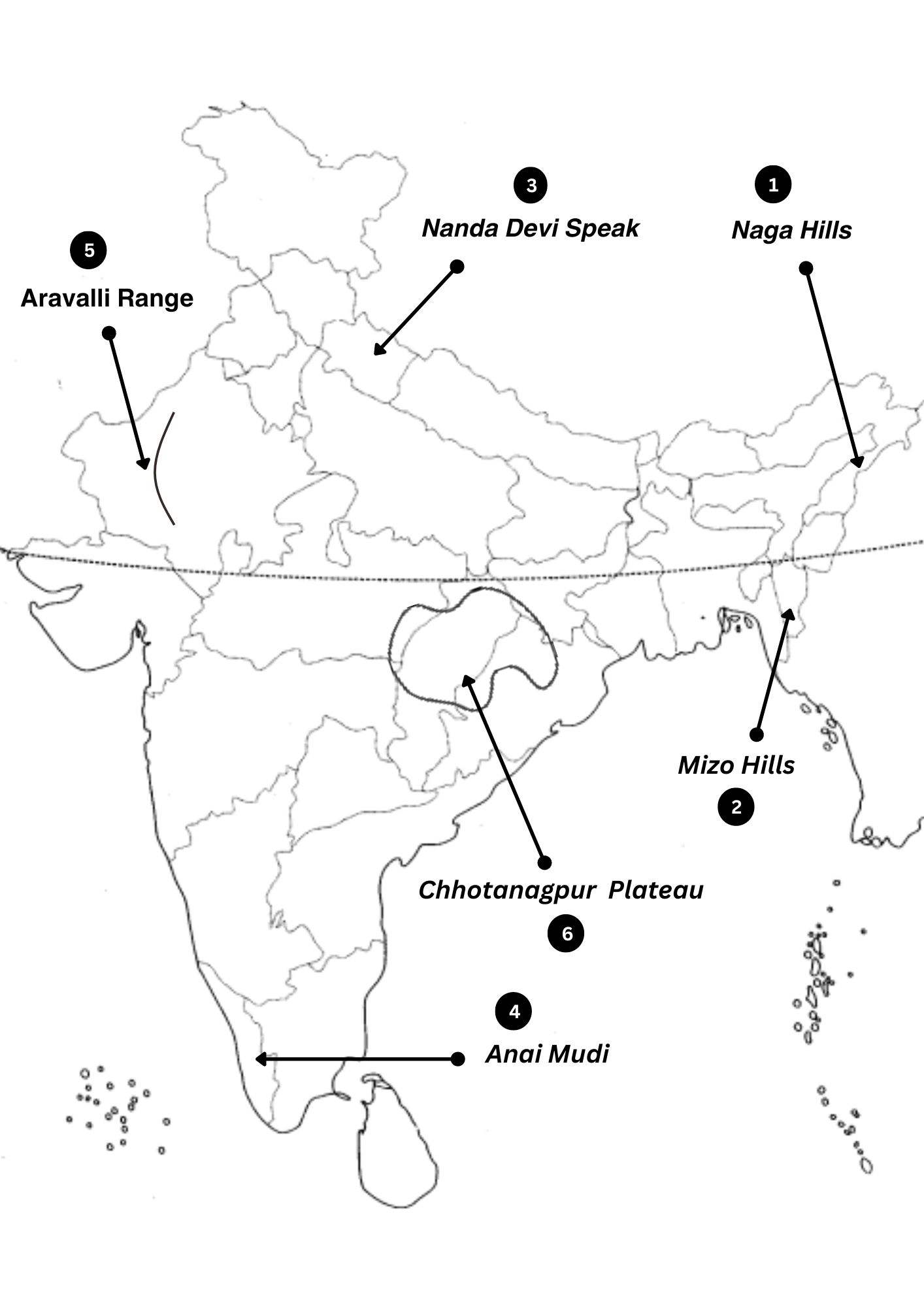 map of physical features of india