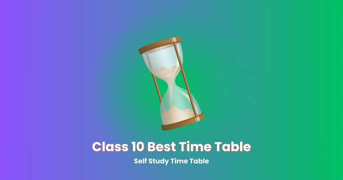 Class 10 Best Time Table