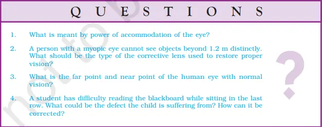 Rationalised Human Eye and Colourful World In-Text Solution