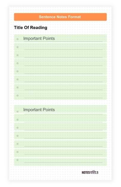 Sentence Notes Format